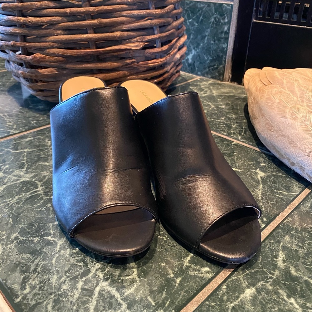 Liz Claiborne Peep Toe Slide On Heels